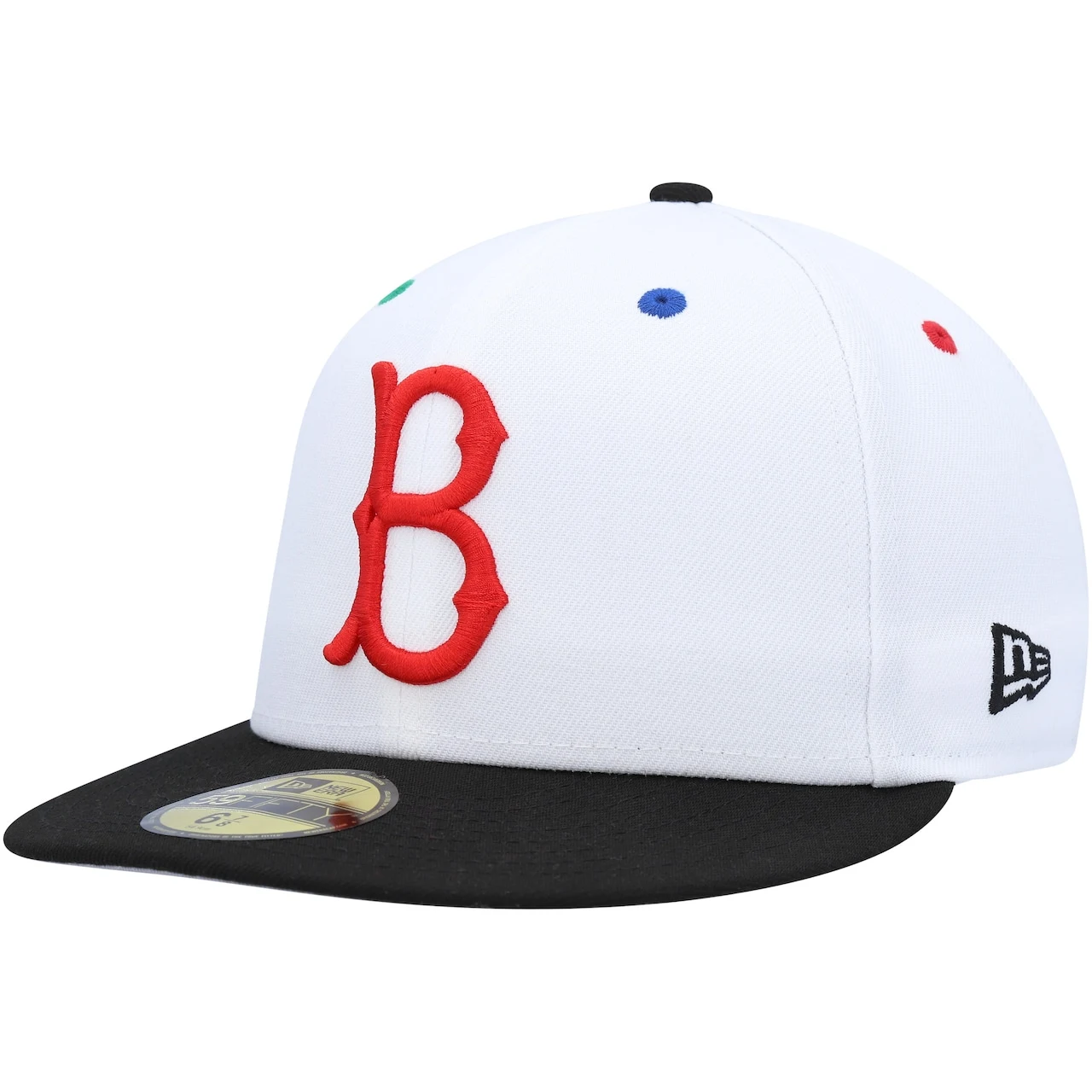 Men's Brooklyn Dodgers New Era White/Black Cooperstown Collection Primary Eye 59FIFTY Fitted Hat 5 Men's Brooklyn Dodgers New Era White/Black Cooperstown Collection Primary Eye 59FIFTY Fitted Hat - Image 3