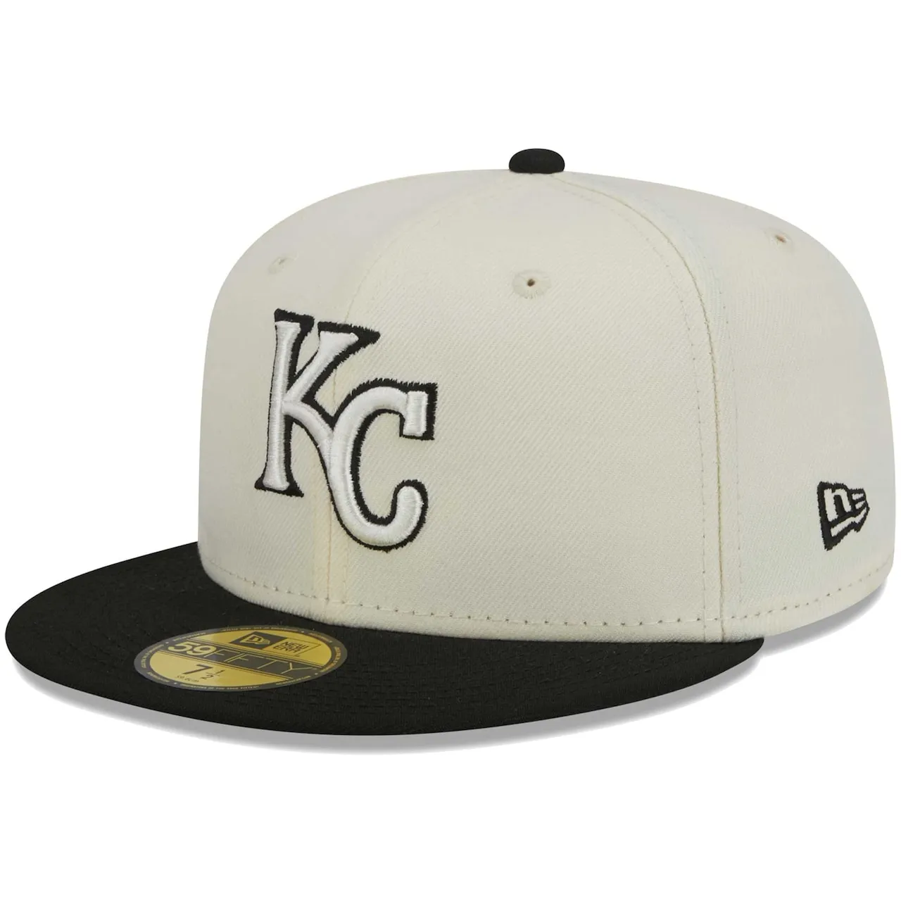 Men's Kansas City Royals New Era Stone/Black Chrome 59FIFTY Fitted Hat 3 Men's Kansas City Royals New Era Stone/Black Chrome 59FIFTY Fitted Hat