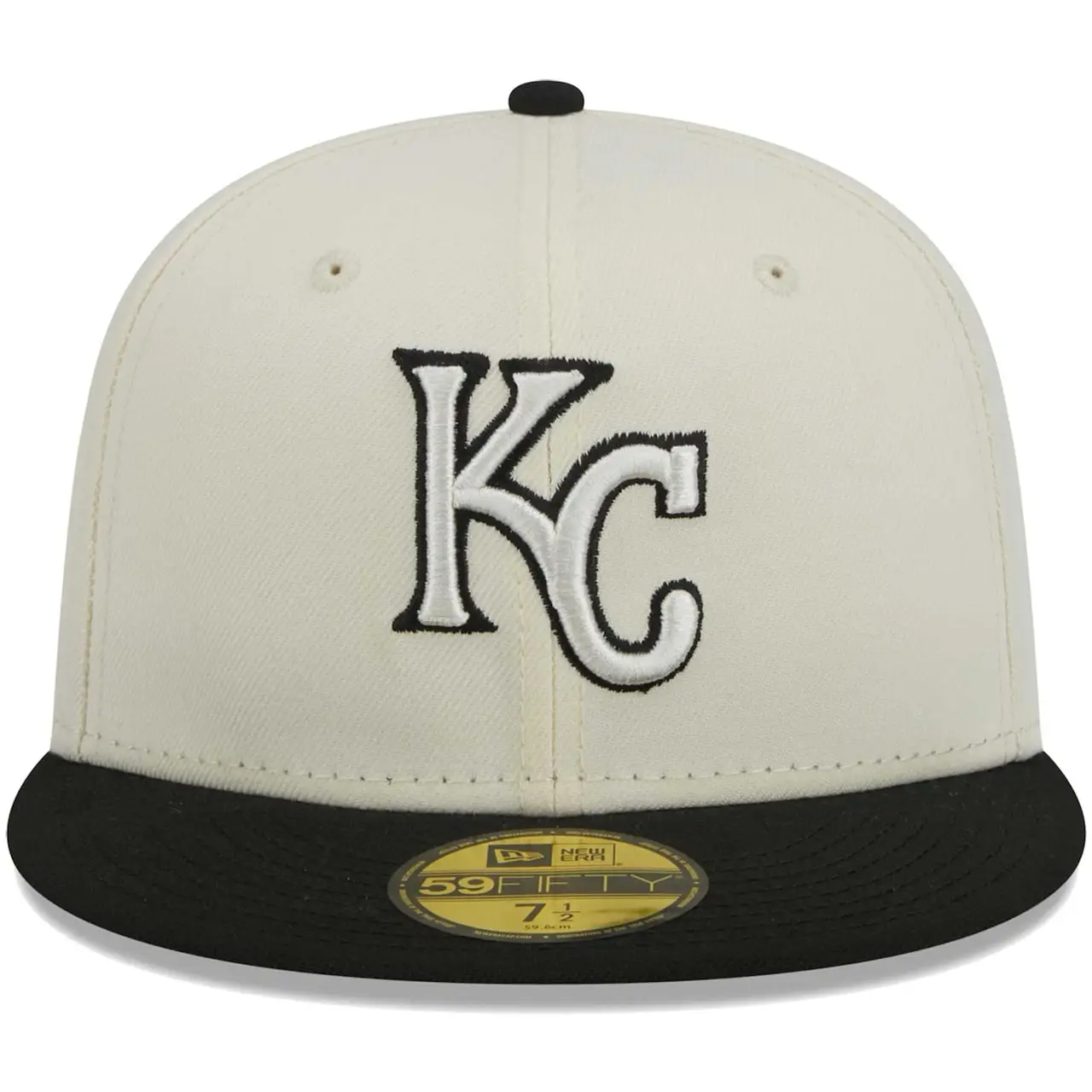 Men's Kansas City Royals New Era Stone/Black Chrome 59FIFTY Fitted Hat 4 Men's Kansas City Royals New Era Stone/Black Chrome 59FIFTY Fitted Hat - Image 2