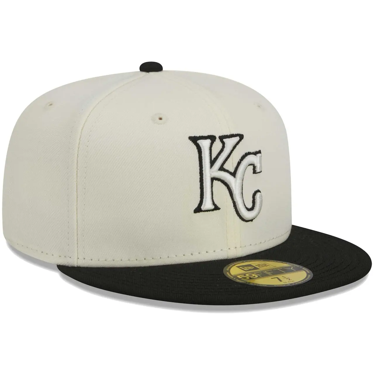 Men's Kansas City Royals New Era Stone/Black Chrome 59FIFTY Fitted Hat 5 Men's Kansas City Royals New Era Stone/Black Chrome 59FIFTY Fitted Hat - Image 3