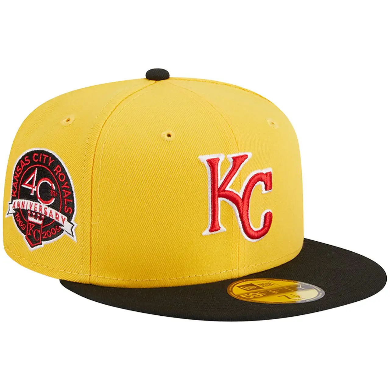 Men's Kansas City Royals New Era Yellow/Black Grilled 59FIFTY Fitted Hat 3 Men's Kansas City Royals New Era Yellow/Black Grilled 59FIFTY Fitted Hat