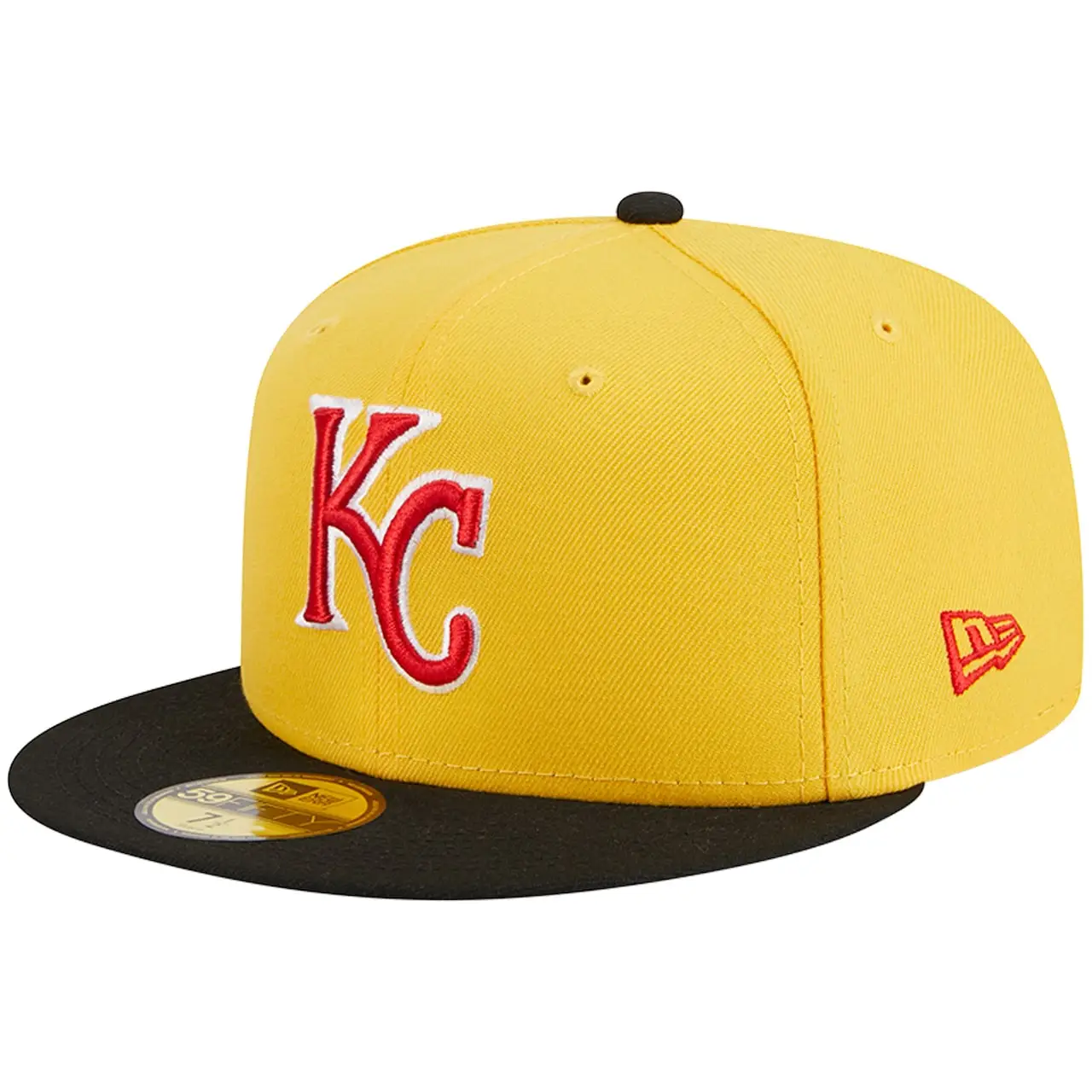 Men's Kansas City Royals New Era Yellow/Black Grilled 59FIFTY Fitted Hat 5 Men's Kansas City Royals New Era Yellow/Black Grilled 59FIFTY Fitted Hat - Image 3