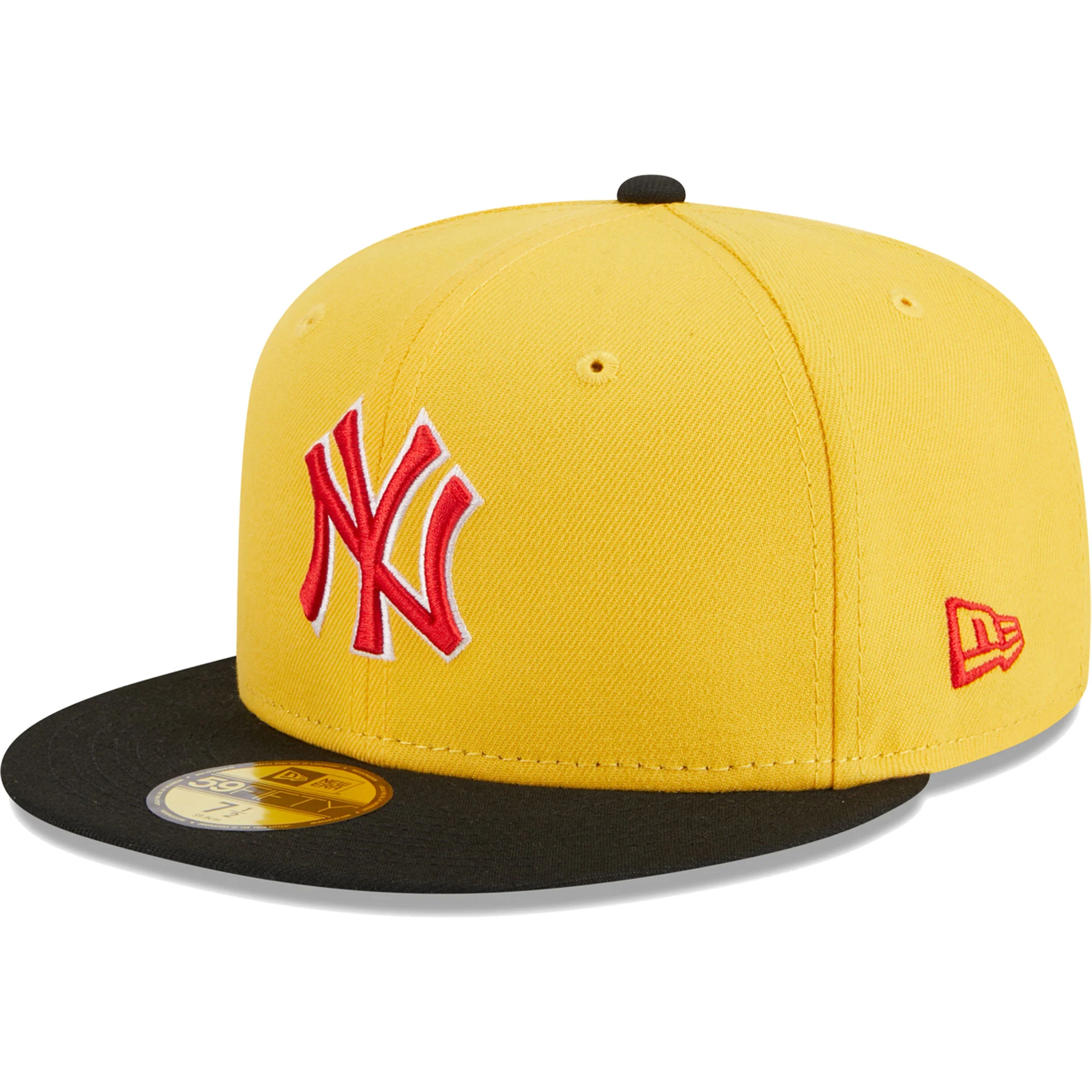 Men's New York Yankees New Era Yellow/Black Grilled 59FIFTY Fitted Hat 5 Men's New York Yankees New Era Yellow/Black Grilled 59FIFTY Fitted Hat - Image 3