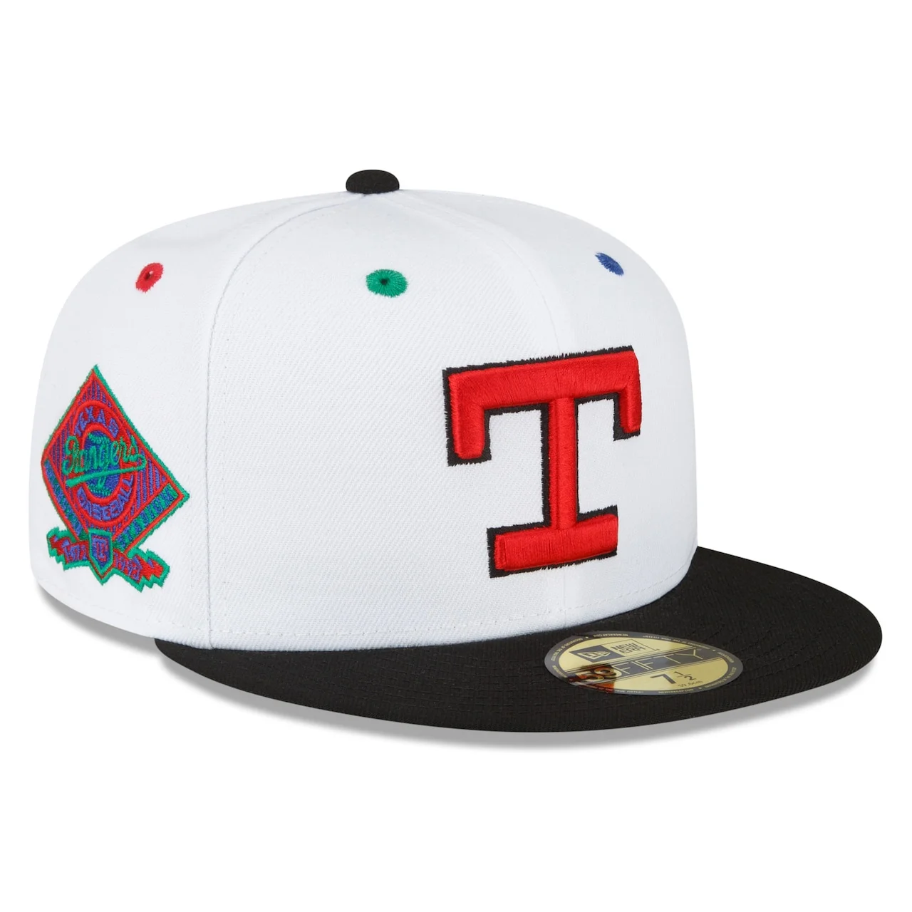 Men's Texas Rangers New Era White/Black Final Season At Arlington Stadium Primary Eye 59FIFTY Fitted Hat 3 Men's Texas Rangers New Era White/Black Final Season At Arlington Stadium Primary Eye 59FIFTY Fitted Hat