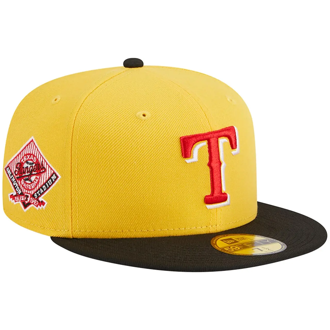 Men's Texas Rangers New Era Yellow/Black Grilled 59FIFTY Fitted Hat 3 Men's Texas Rangers New Era Yellow/Black Grilled 59FIFTY Fitted Hat