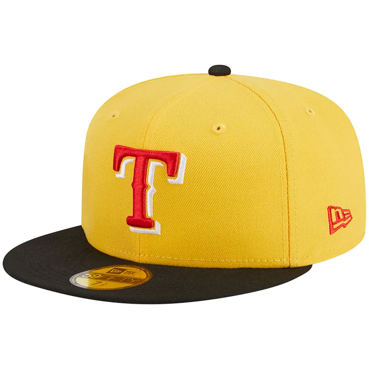 Men's Texas Rangers New Era Yellow/Black Grilled 59FIFTY Fitted Hat 5 Men's Texas Rangers New Era Yellow/Black Grilled 59FIFTY Fitted Hat - Image 3
