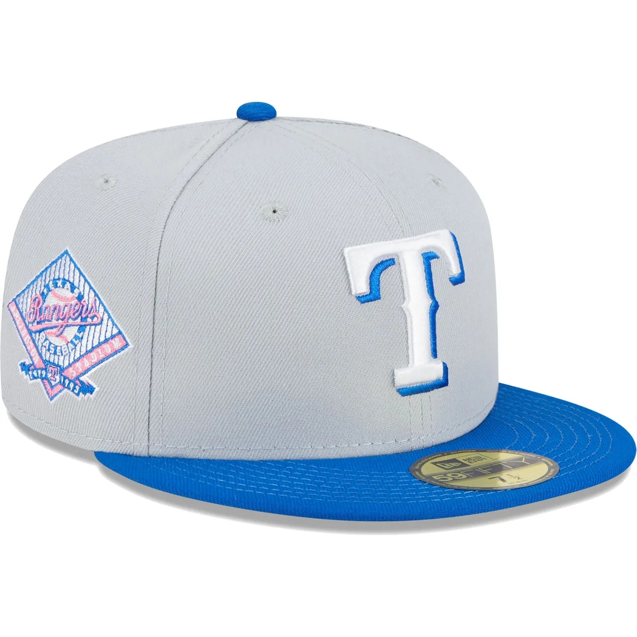 Men's Texas Rangers New Era Gray/Blue Dolphin 59FIFTY Fitted Hat 3 Men's Texas Rangers New Era Gray/Blue Dolphin 59FIFTY Fitted Hat