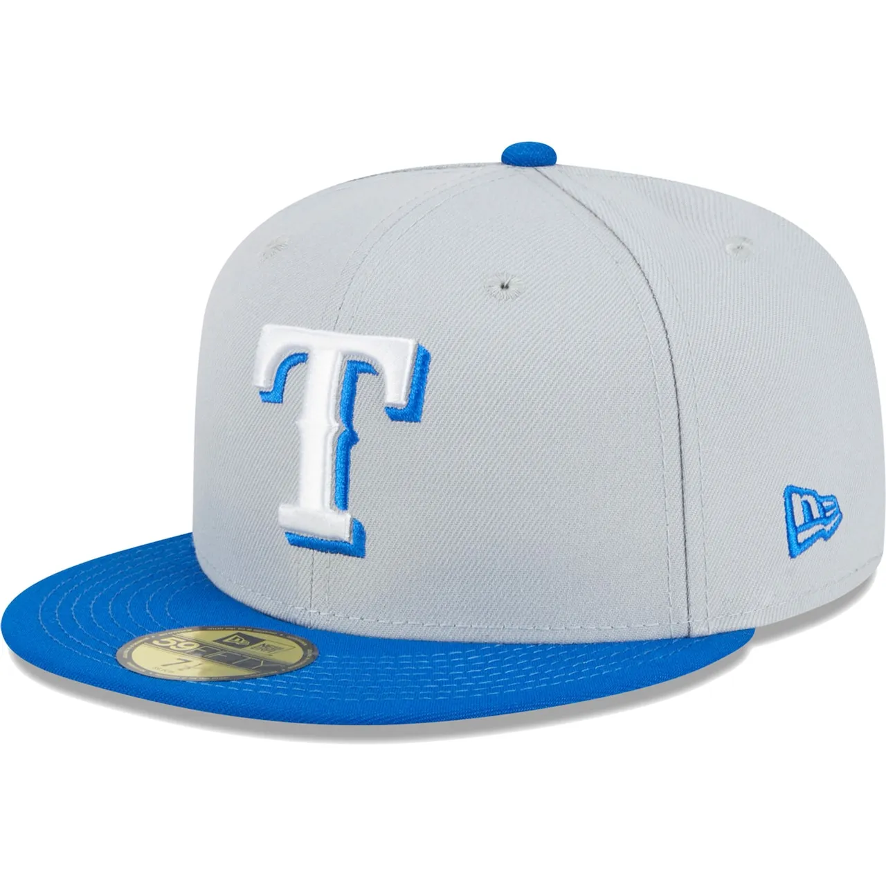 Men's Texas Rangers New Era Gray/Blue Dolphin 59FIFTY Fitted Hat 5 Men's Texas Rangers New Era Gray/Blue Dolphin 59FIFTY Fitted Hat - Image 3