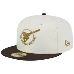 Men's San Diego Padres New Era White/Brown 25th Team Anniversary 59FIFTY Fitted Hat -San Diego Padres Caps Sales brown san diego padres 25th team anniversary 59fifty fitted hat ss5 p 200006627pv 3u ninrzje4btccc9vzwohdv 0t3mlcmglfpxdrifcanl