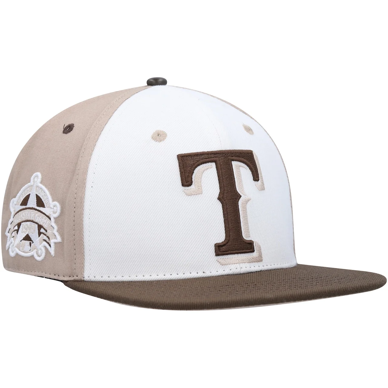 Men's Texas Rangers Pro Standard White/Brown Chocolate Ice Cream Drip Snapback Hat 3 Men's Texas Rangers Pro Standard White/Brown Chocolate Ice Cream Drip Snapback Hat