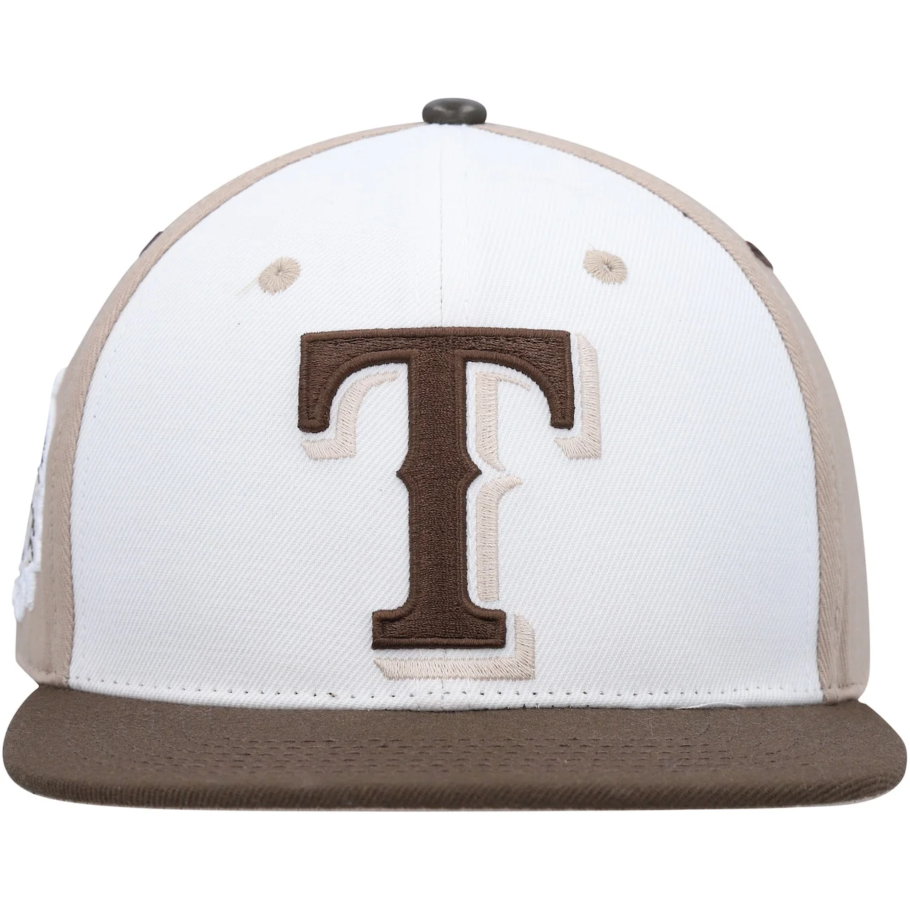 Men's Texas Rangers Pro Standard White/Brown Chocolate Ice Cream Drip Snapback Hat 4 Men's Texas Rangers Pro Standard White/Brown Chocolate Ice Cream Drip Snapback Hat - Image 2