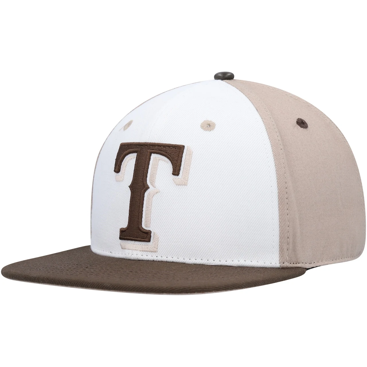 Men's Texas Rangers Pro Standard White/Brown Chocolate Ice Cream Drip Snapback Hat 5 Men's Texas Rangers Pro Standard White/Brown Chocolate Ice Cream Drip Snapback Hat - Image 3