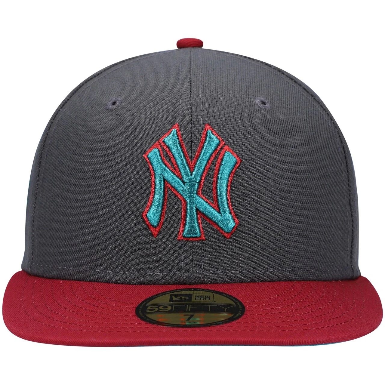 Men's New York Yankees New Era Graphite/Cardinal 1999 World Series Titlewave 59FIFTY Fitted Hat 4 Men's New York Yankees New Era Graphite/Cardinal 1999 World Series Titlewave 59FIFTY Fitted Hat - Image 2