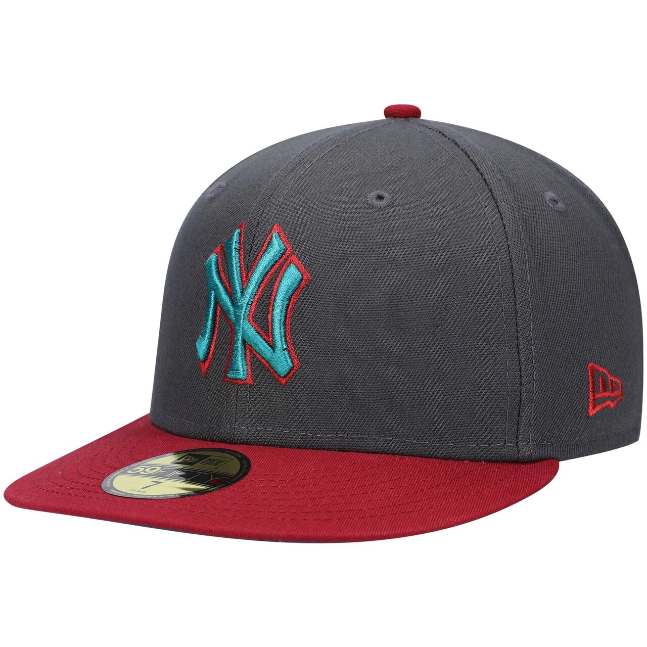 Men's New York Yankees New Era Graphite/Cardinal 1999 World Series Titlewave 59FIFTY Fitted Hat 5 Men's New York Yankees New Era Graphite/Cardinal 1999 World Series Titlewave 59FIFTY Fitted Hat - Image 3