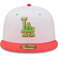Men's Los Angeles Dodgers New Era White/Coral 100th Anniversary Strawberry Lolli 59FIFTY Fitted Hat -San Diego Padres Caps Sales coral los angeles dodgers 100th anniversary strawberry lolli 59fifty fitted hat ss5 p 4770958pv 2u nbelqhdr7hgj2eawhar3v mcahf45vfdbbdwahkhjt