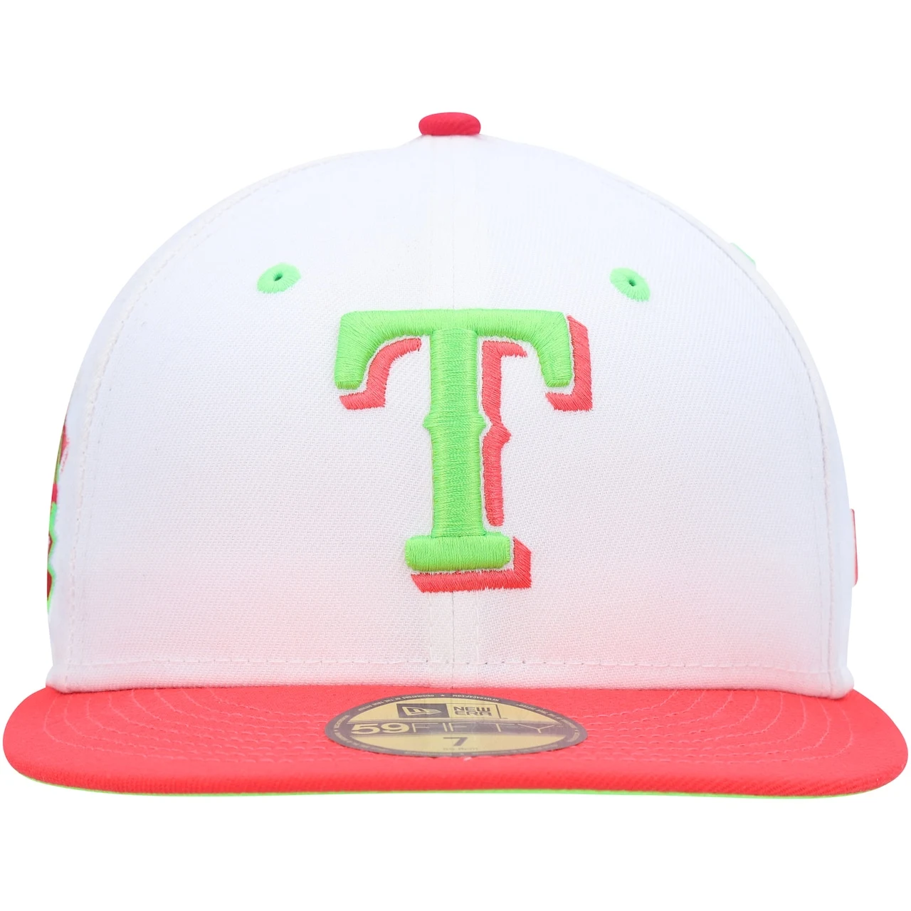Men's Texas Rangers New Era White/Coral Globe Life Park Final Season Strawberry Lolli 59FIFTY Fitted Hat 4 Men's Texas Rangers New Era White/Coral Globe Life Park Final Season Strawberry Lolli 59FIFTY Fitted Hat - Image 2