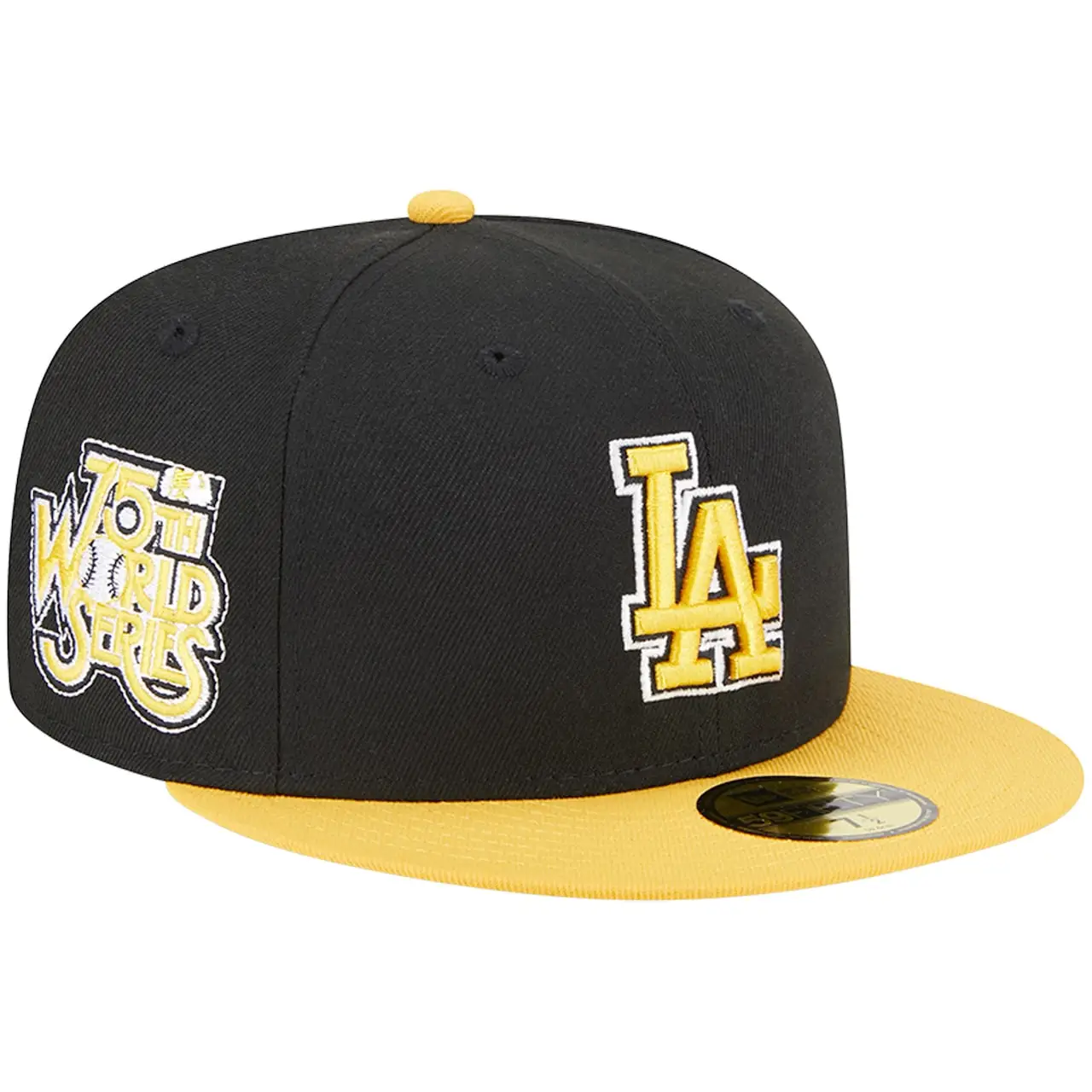 Men's Los Angeles Dodgers New Era Black/Gold 59FIFTY Fitted Hat 3 Men's Los Angeles Dodgers New Era Black/Gold 59FIFTY Fitted Hat