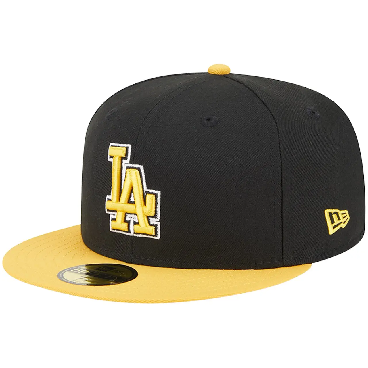 Men's Los Angeles Dodgers New Era Black/Gold 59FIFTY Fitted Hat 5 Men's Los Angeles Dodgers New Era Black/Gold 59FIFTY Fitted Hat - Image 3