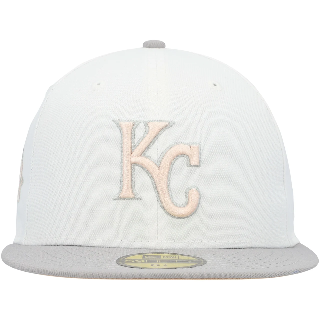 Men's Kansas City Royals New Era White/Gray 2015 World Series Side Patch Peach Undervisor 59FIFTY Fitted Hat 4 Men's Kansas City Royals New Era White/Gray 2015 World Series Side Patch Peach Undervisor 59FIFTY Fitted Hat - Image 2