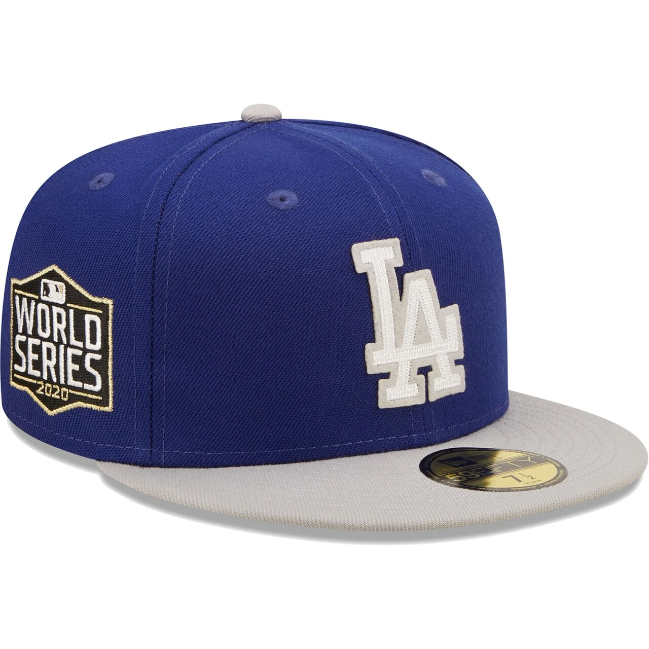 Men's Los Angeles Dodgers New Era Royal/Gray 2020 World Series Champions Letterman 59FIFTY Fitted Hat 3 Men's Los Angeles Dodgers New Era Royal/Gray 2020 World Series Champions Letterman 59FIFTY Fitted Hat