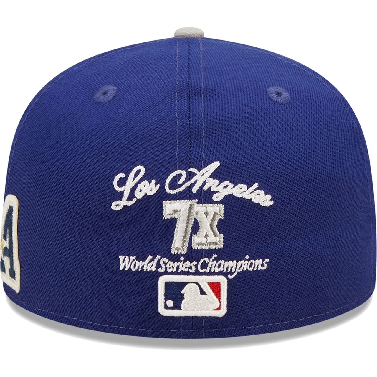Men's Los Angeles Dodgers New Era Royal/Gray 2020 World Series Champions Letterman 59FIFTY Fitted Hat 6 Men's Los Angeles Dodgers New Era Royal/Gray 2020 World Series Champions Letterman 59FIFTY Fitted Hat - Image 4