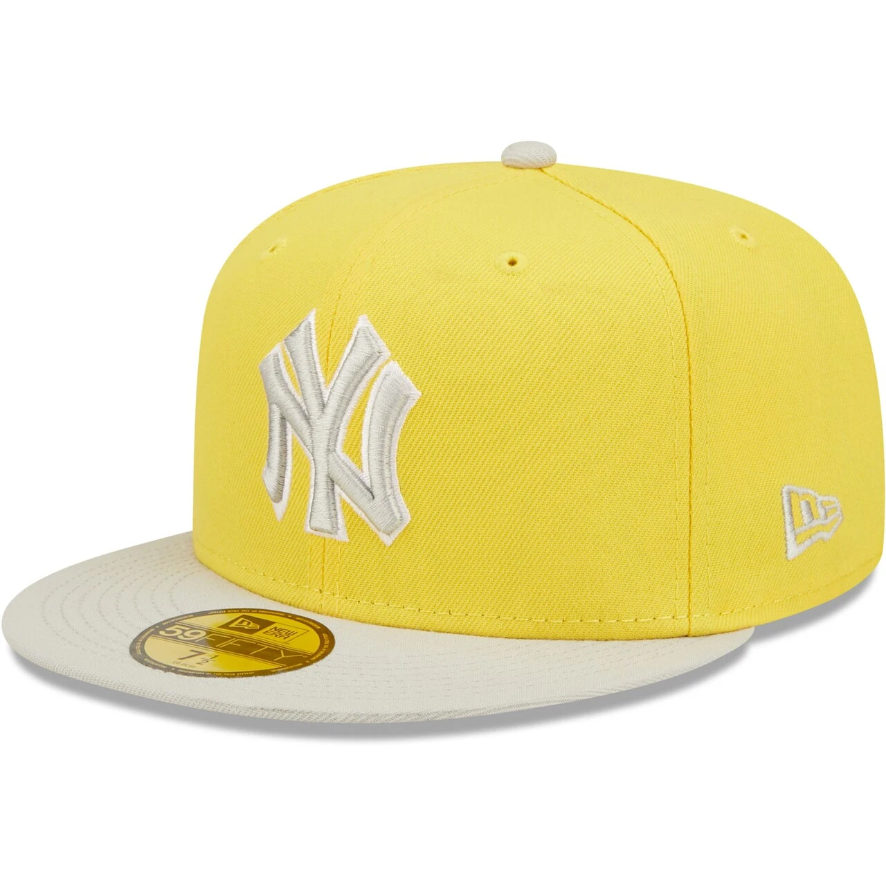 Men's New York Yankees New Era Yellow/Gray Spring Color Pack Two-Tone 59FIFTY Fitted Hat 3 Men's New York Yankees New Era Yellow/Gray Spring Color Pack Two-Tone 59FIFTY Fitted Hat