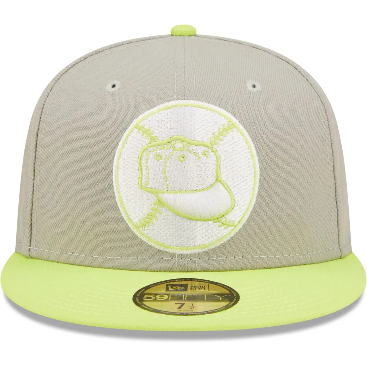 Men's Brooklyn Dodgers, Los Angeles Dodgers New Era Gray/Green 1955 World Series Cyber 59FIFTY Fitted Hat 4 Men's Brooklyn Dodgers, Los Angeles Dodgers New Era Gray/Green 1955 World Series Cyber 59FIFTY Fitted Hat - Image 2