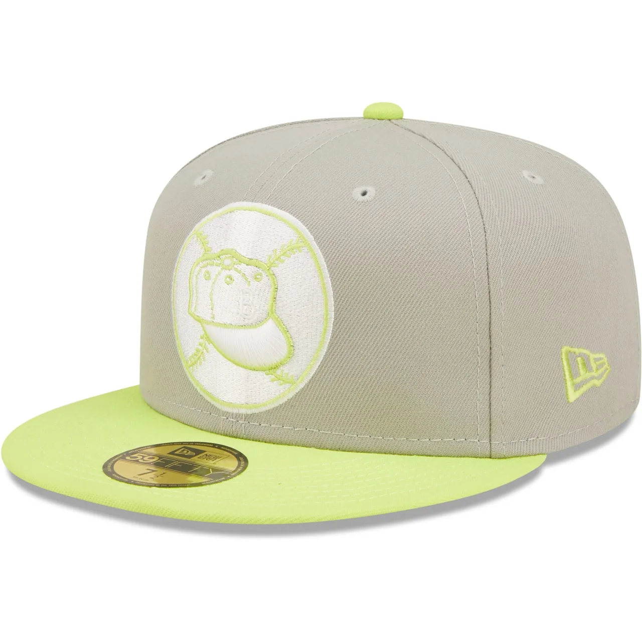 Men's Brooklyn Dodgers, Los Angeles Dodgers New Era Gray/Green 1955 World Series Cyber 59FIFTY Fitted Hat 5 Men's Brooklyn Dodgers, Los Angeles Dodgers New Era Gray/Green 1955 World Series Cyber 59FIFTY Fitted Hat - Image 3