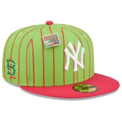 New Era X Big League Chew Men's New York Yankees New Era Pink/Green MLB X Big League Chew Wild Pitch Watermelon Flavor Pack 59FIFTY Fitted Hat