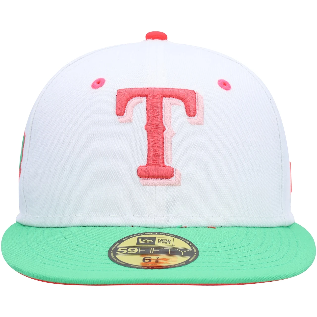 Men's Texas Rangers New Era White/Green 40th Anniversary Watermelon Lolli 59FIFTY Fitted Hat 4 Men's Texas Rangers New Era White/Green 40th Anniversary Watermelon Lolli 59FIFTY Fitted Hat - Image 2