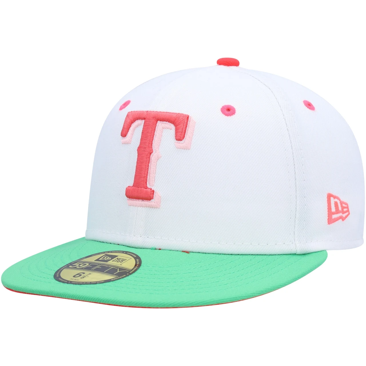 Men's Texas Rangers New Era White/Green 40th Anniversary Watermelon Lolli 59FIFTY Fitted Hat 5 Men's Texas Rangers New Era White/Green 40th Anniversary Watermelon Lolli 59FIFTY Fitted Hat - Image 3