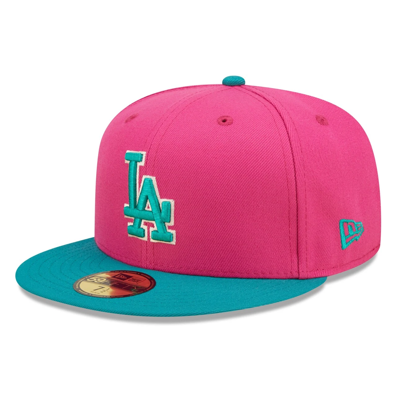 Men's Los Angeles Dodgers New Era Pink/Green Cooperstown Collection 1981 World Series Passion Forest 59FIFTY Fitted Hat 5 Men's Los Angeles Dodgers New Era Pink/Green Cooperstown Collection 1981 World Series Passion Forest 59FIFTY Fitted Hat - Image 3