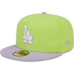 Men's Los Angeles Dodgers New Era Neon Green/Lavender Spring Color Two-Tone 59FIFTY Fitted Hat