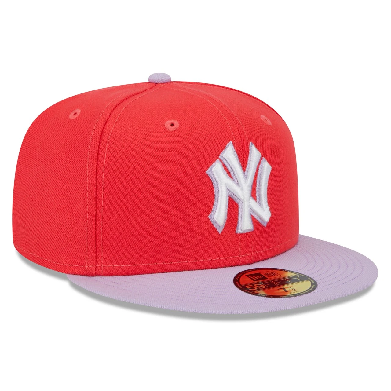 Men's New York Yankees New Era Red/Lavender Spring Color Two-Tone 59FIFTY Fitted Hat 5 Men's New York Yankees New Era Red/Lavender Spring Color Two-Tone 59FIFTY Fitted Hat - Image 3