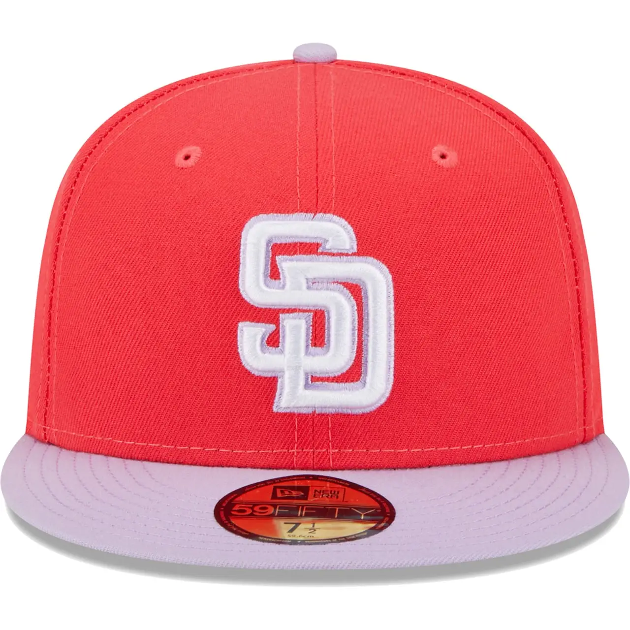 Men's San Diego Padres New Era Red/Lavender Spring Color Two-Tone 59FIFTY Fitted Hat 4 Men's San Diego Padres New Era Red/Lavender Spring Color Two-Tone 59FIFTY Fitted Hat - Image 2