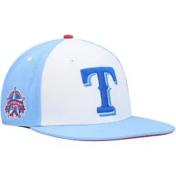 Men's Texas Rangers Pro Standard White/Light Blue Blue Raspberry Ice Cream Drip Snapback Hat
