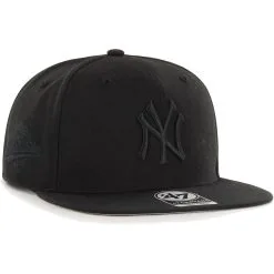 Men's New York Yankees '47 Black On Black Sure Shot Captain Snapback Hat