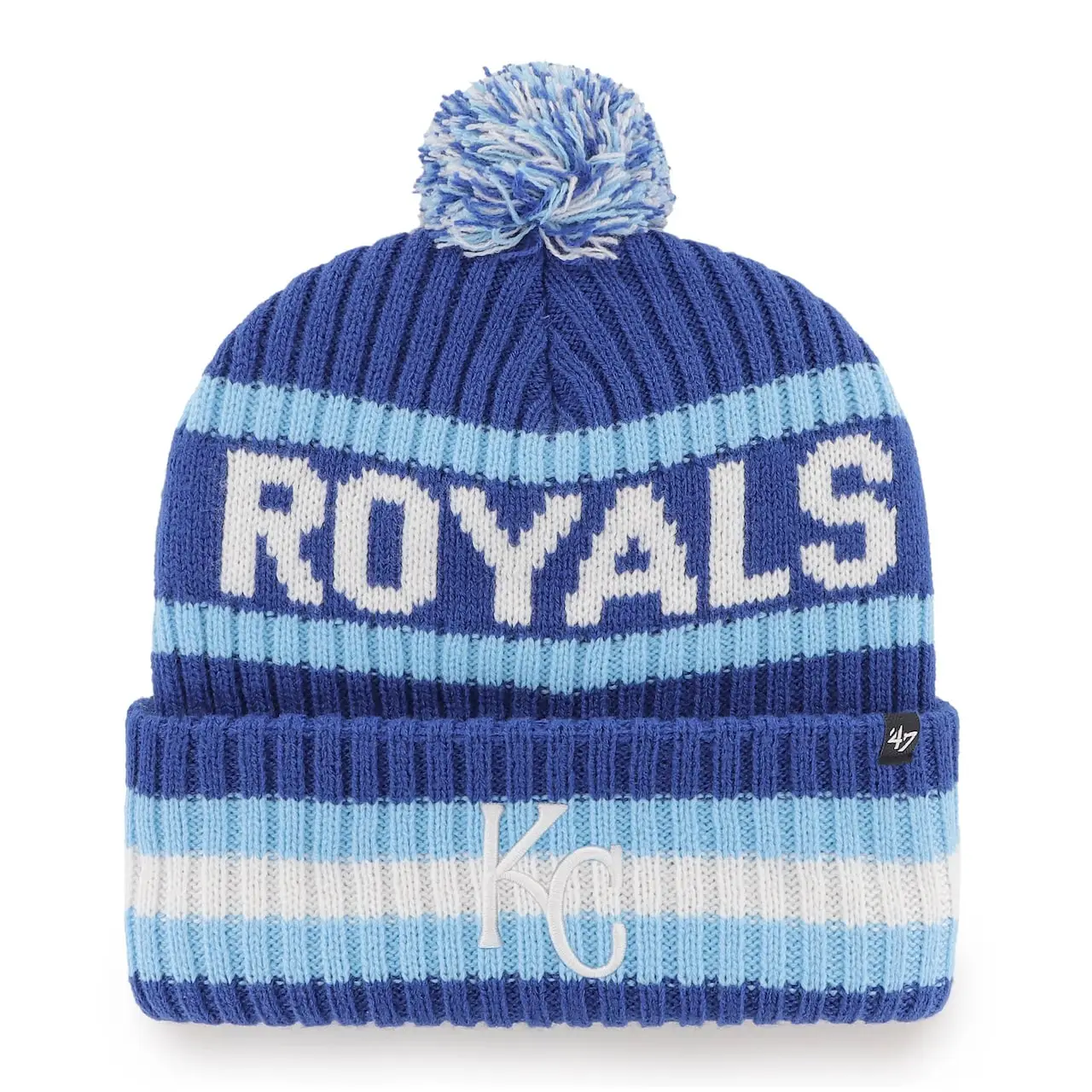 Men's Kansas City Royals '47 Royal Bering Cuffed Knit Hat With Pom 3 Men's Kansas City Royals '47 Royal Bering Cuffed Knit Hat With Pom