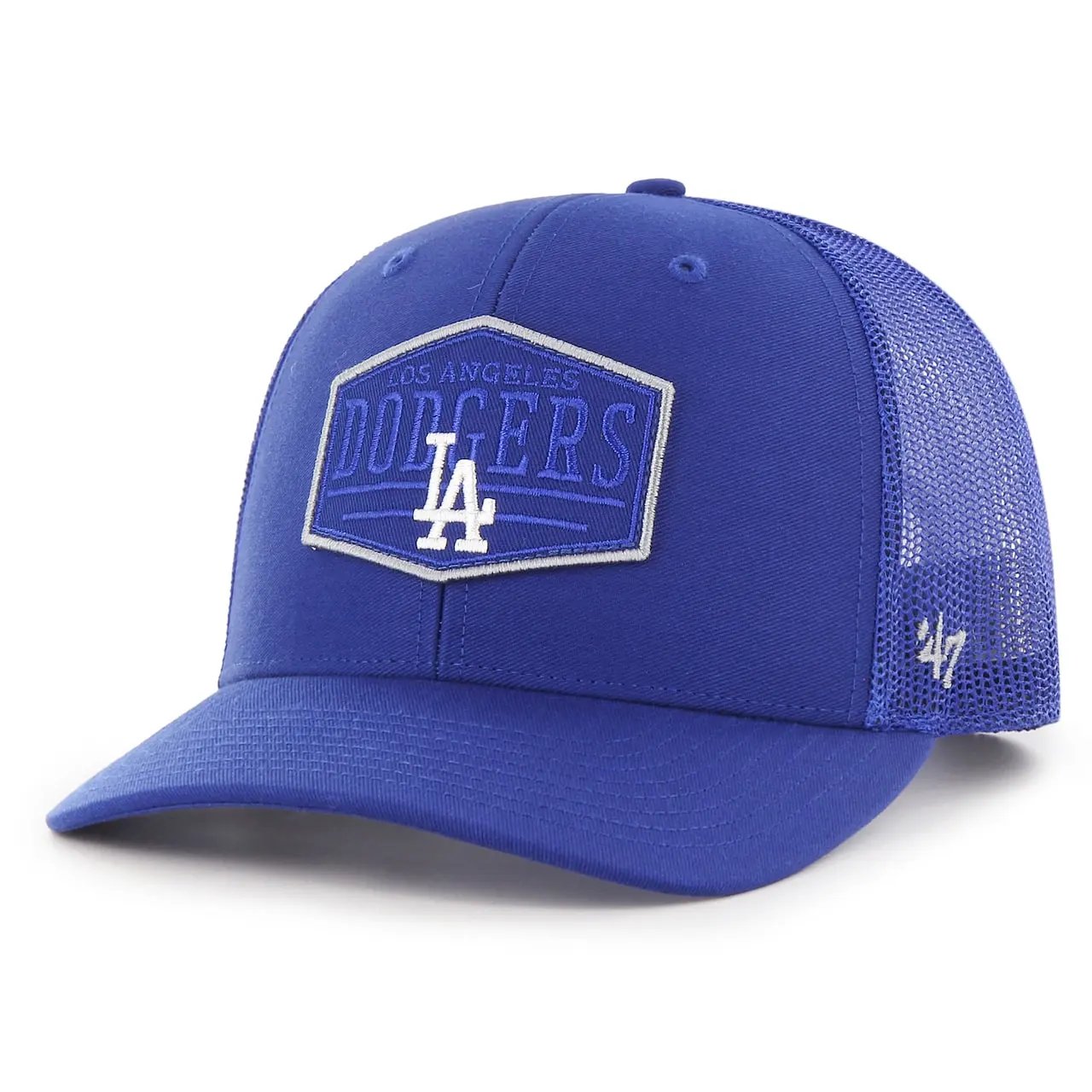Men's Los Angeles Dodgers '47 Royal Ridgeline Tonal Patch Trucker Adjustable Hat 3 Men's Los Angeles Dodgers '47 Royal Ridgeline Tonal Patch Trucker Adjustable Hat