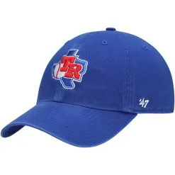 Men's Texas Rangers '47 Royal Team Logo Cooperstown Collection Clean Up Adjustable Hat