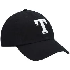Men's Texas Rangers '47 Black On Black Logo Clean Up Adjustable Hat -San Diego Padres Caps Sales mens 47 texas rangers black on black logo clean up adjustable hat pi4701000 altimages ff 4701694 3b5d99491b1ca903b213alt3 full