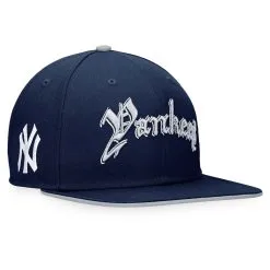 Men's New York Yankees Fanatics Branded Navy Iconic Old English Snapback Hat