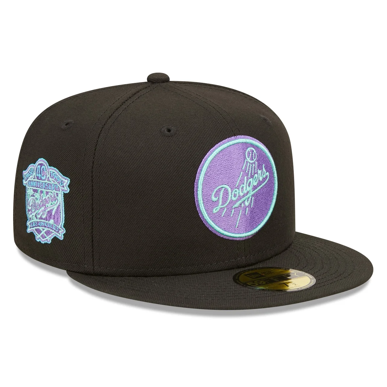 Men's Los Angeles Dodgers New Era Black 40th Anniversary Black Light 59FIFTY Fitted Hat 3 Men's Los Angeles Dodgers New Era Black 40th Anniversary Black Light 59FIFTY Fitted Hat