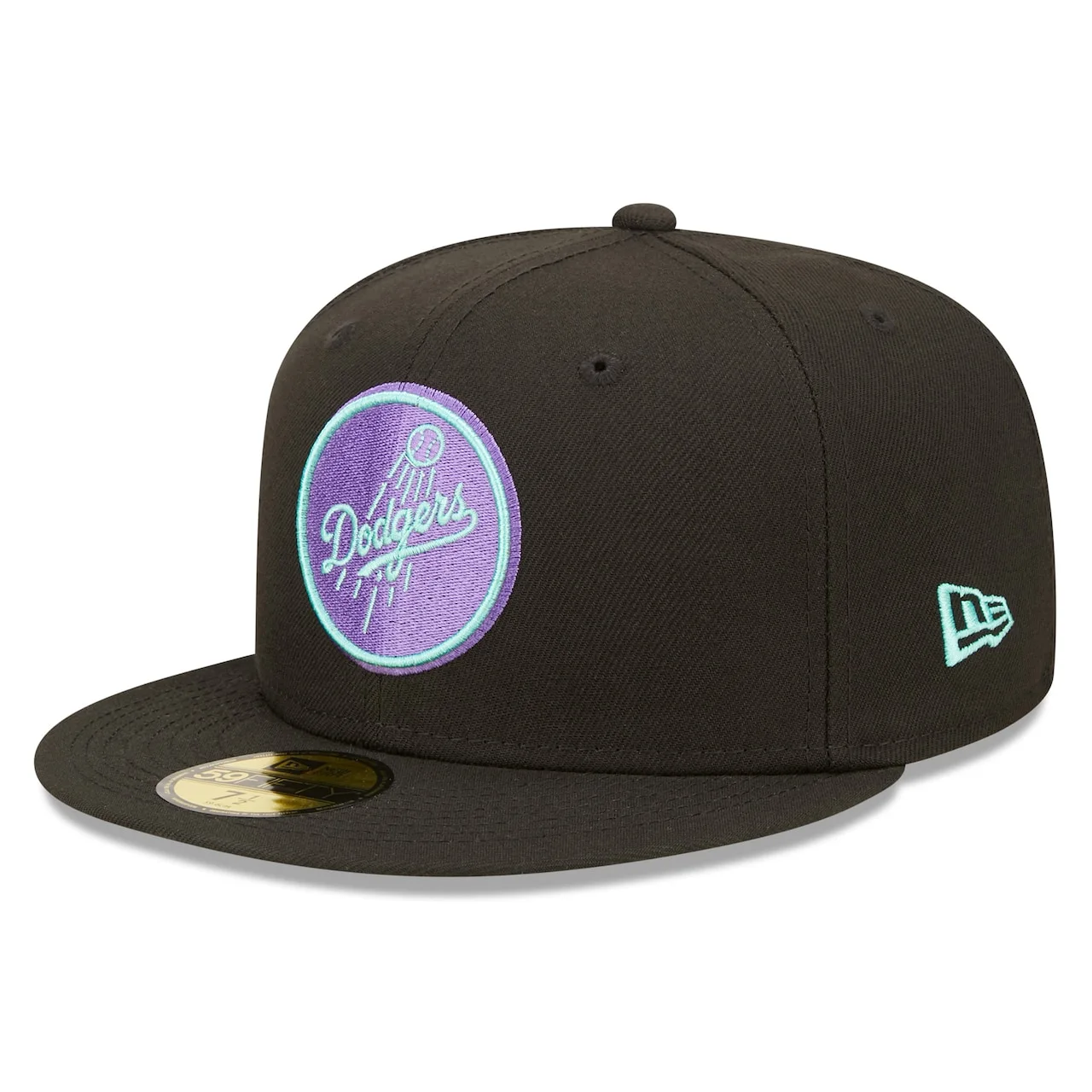 Men's Los Angeles Dodgers New Era Black 40th Anniversary Black Light 59FIFTY Fitted Hat 5 Men's Los Angeles Dodgers New Era Black 40th Anniversary Black Light 59FIFTY Fitted Hat - Image 3