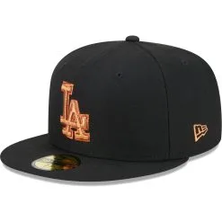 Men's Los Angeles Dodgers New Era Black Metallic Pop 59FIFTY Fitted Hat