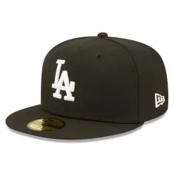 Men's Los Angeles Dodgers New Era Black Team Logo 59FIFTY Fitted Hat