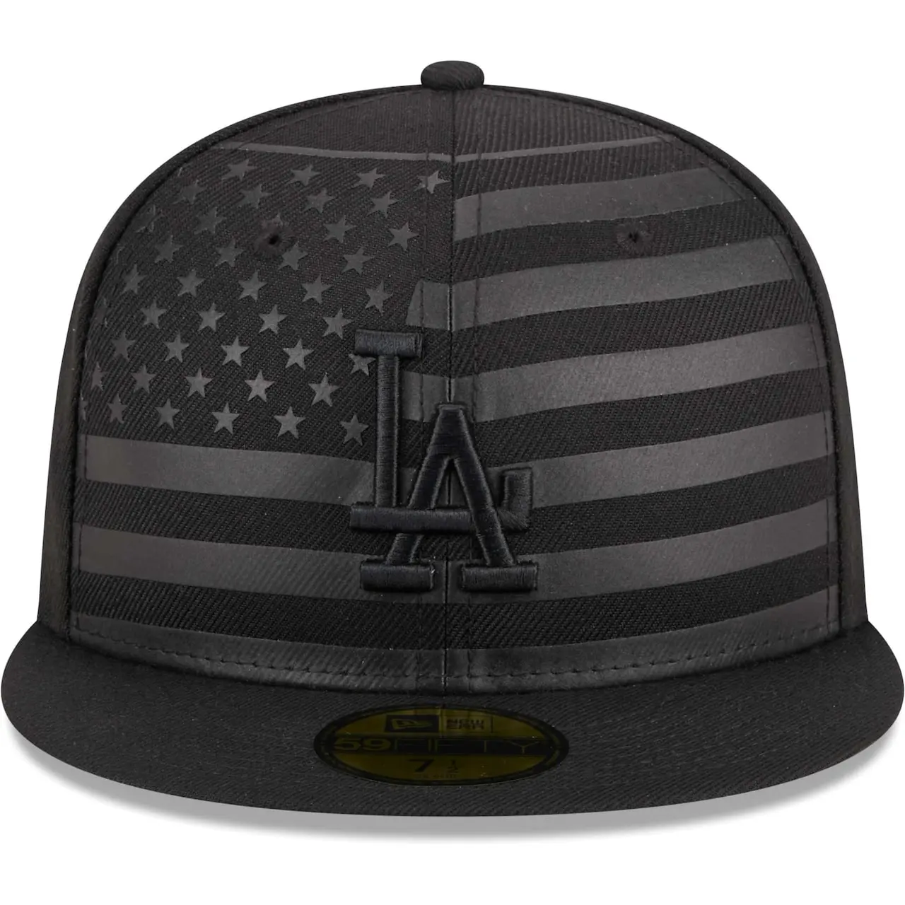 Men's Los Angeles Dodgers New Era Black Tonal Flag 59FIFTY Fitted Hat 4 Men's Los Angeles Dodgers New Era Black Tonal Flag 59FIFTY Fitted Hat - Image 2