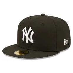 Men's New York Yankees New Era Black Team Logo 59FIFTY Fitted Hat
