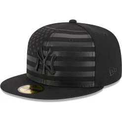 Men's New York Yankees New Era Black Tonal Flag 59FIFTY Fitted Hat