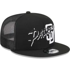 Men's San Diego Padres New Era Black Street Trucker 9FIFTY Snapback Hat